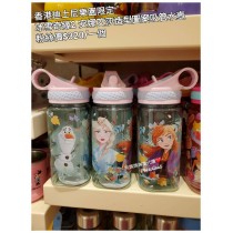 香港迪士尼樂園限定 冰雪奇緣2 安娜艾莎 造型圖案吸管水壺